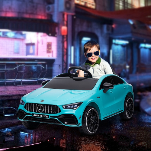 Qaba Mercedes-Benz AMG CLA 45 Licensed 12V Ride on Car, Battery Powered Kids Electric Car with Remote Control, Transport Wheels, Spring Suspension,