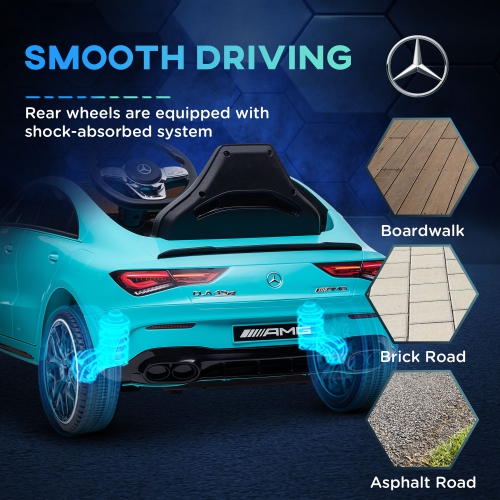 Qaba Mercedes-Benz AMG CLA 45 Licensed 12V Ride on Car, Battery Powered Kids Electric Car with Remote Control, Transport Wheels, Spring Suspension,