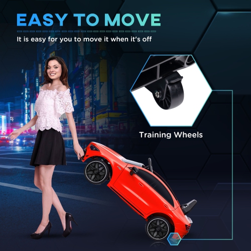 Qaba Mercedes-Benz AMG CLA 45 Licensed 12V Ride on Car, Battery Powered Kids Electric Car with Remote Control, Transport Wheels, Spring Suspension,