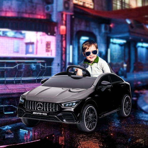 Qaba Mercedes-Benz AMG CLA 45 Licensed 12V Ride on Car, Battery Powered Kids Electric Car with Remote Control, Transport Wheels, Spring Suspension,
