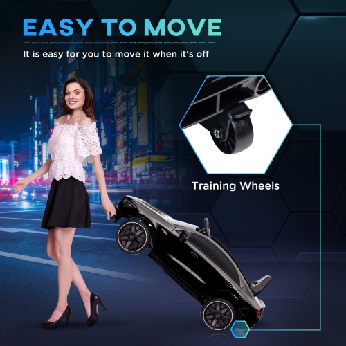 Qaba Mercedes-Benz AMG CLA 45 Licensed 12V Ride on Car, Battery Powered Kids Electric Car with Remote Control, Transport Wheels, Spring Suspension,