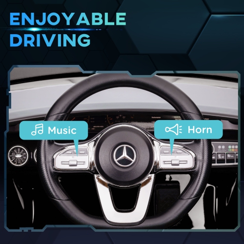 Qaba Mercedes-Benz AMG CLA 45 Licensed 12V Ride on Car, Battery Powered Kids Electric Car with Remote Control, Transport Wheels, Spring Suspension,