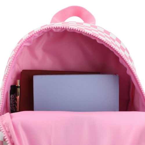 Super Mario Bros. Princess Peach Applique Checkered Mini Backpack