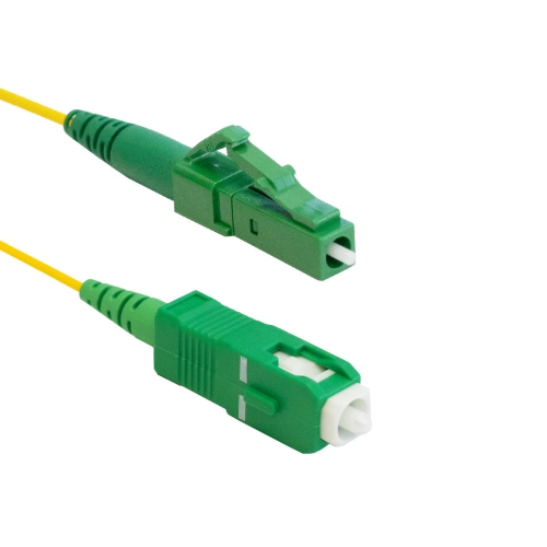 HYFAI OS2 Singlemode Simplex LC/APC to SC/APC 9 Micron - Fiber Optic Patch Cable - 1.2mm Jacket - OFNR - 3m