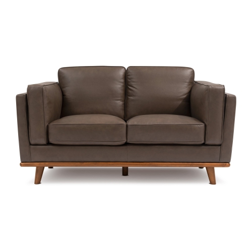 Causeuse en cuir pleine fleur Artisan de Valencia, chocolat