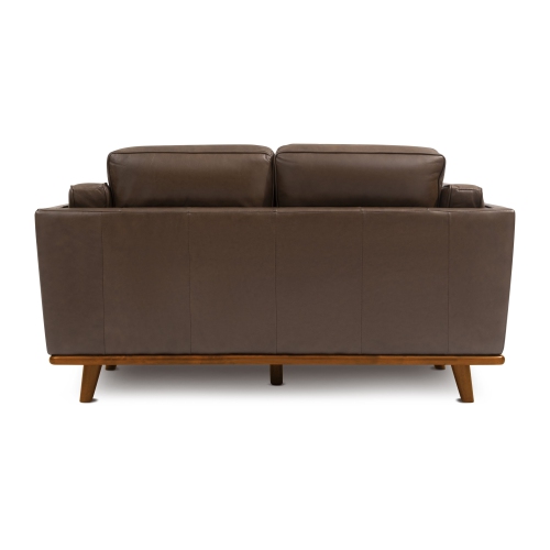 Causeuse en cuir pleine fleur Artisan de Valencia, chocolat