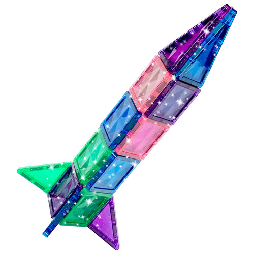 Crayola Glitter Pip-Tiles Mini- Magnetic Building Tiles - 24 Pieces