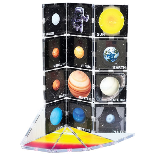 CreateOn NASA Rocketship CreateOn Magnetic Building Tiles Set - 18 Pieces