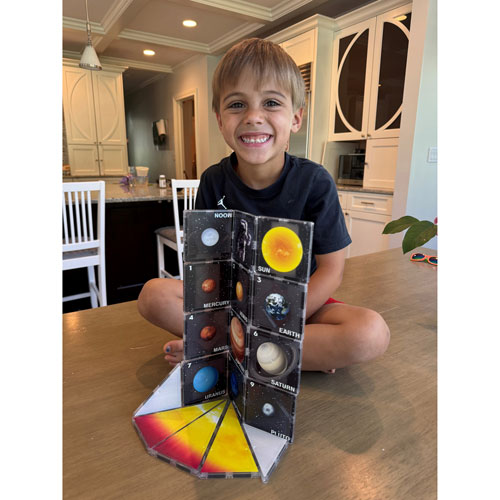 CreateOn NASA Rocketship CreateOn Magnetic Building Tiles Set - 18 Pieces