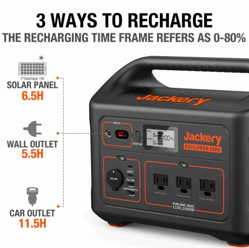 (Refurbished Excellent) Jackery Portable Power Station Explorer 1000