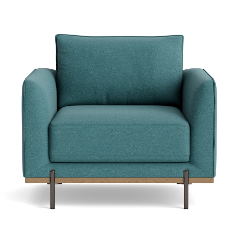 Valencia Azure Weaved Fabric Accent Chair, Aqua