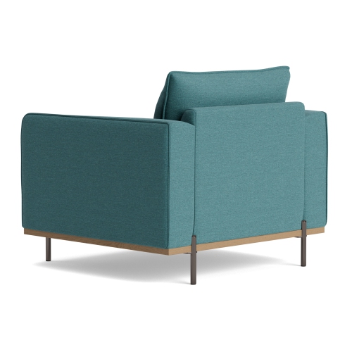 Valencia Azure Weaved Fabric Accent Chair, Aqua