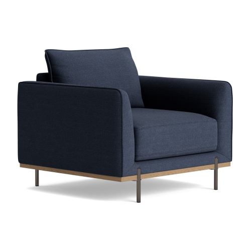 Valencia Azure – Fauteuil d’appoint contemporain en tissu, minuit