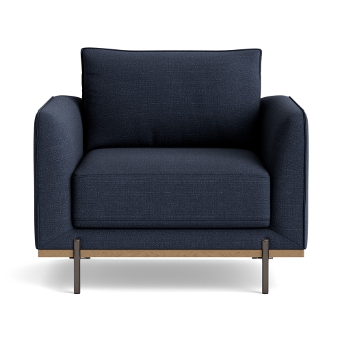 Valencia Azure – Fauteuil d’appoint contemporain en tissu, minuit