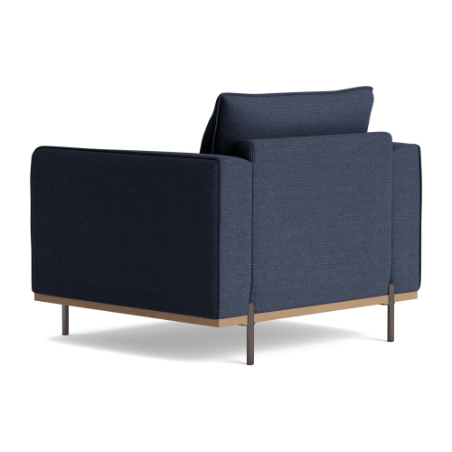 Valencia Azure – Fauteuil d’appoint contemporain en tissu, minuit