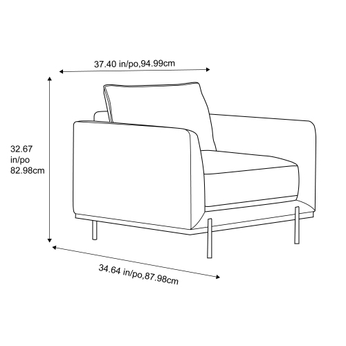 Valencia Azure – Fauteuil d’appoint contemporain en tissu, minuit