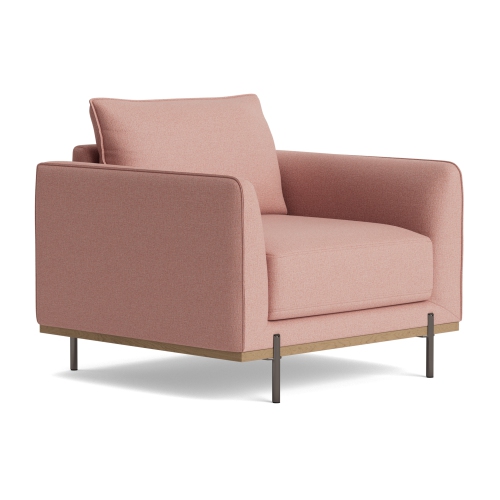 Valencia Azure Weaved Fabric Accent Chair, Salmon