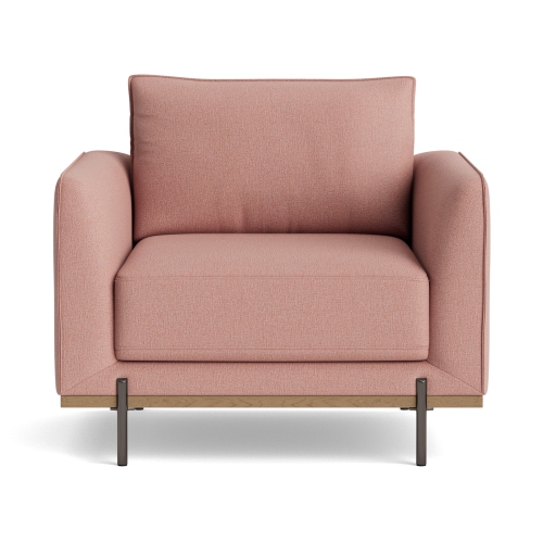 Valencia Azure Weaved Fabric Accent Chair, Salmon