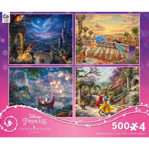 CEACO  - 4 In 1 Multipack - Disney - Thomas Kinkade - (4) 500 Piece Jigsaw Puzzles