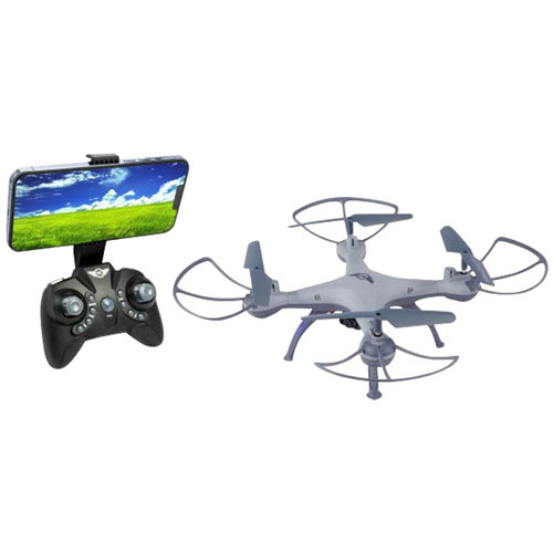 Drone quadricoptère Sky Rider X-51 Atlas avec caméra et manette - Prêt à voler - Gris mat - Exclusivité de Best Buy