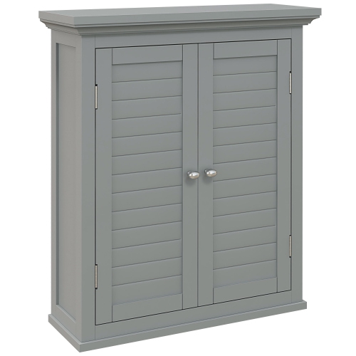 Armoire murale de salle de bain kleankin, armoire à pharmacie, armoire de rangement pour toilettes avec tablette réglable pour salon et entrée, gris