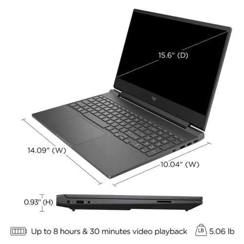 HP Victus 15.6" FHD 144Hz Gaming Laptop- Silver