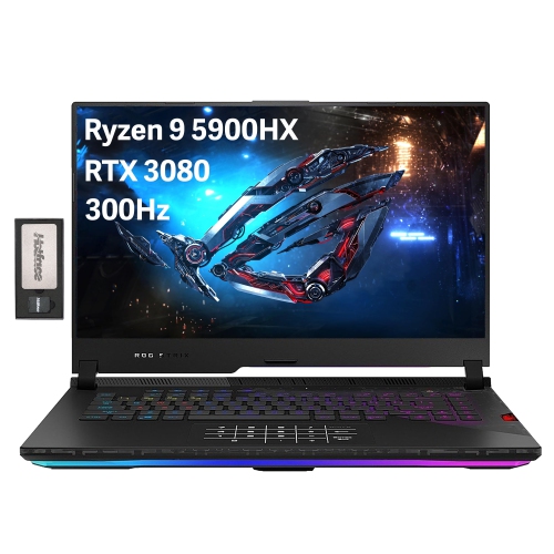 ASUS ROG Strix Scar 15 Gaming Laptop, 15.6" 300Hz IPS FHD Display, AMD Ryzen 9 5900HX, 2TB PCIe SSD, 32GB RAM, Backlit Keyboard, GeForce RTX 3080,