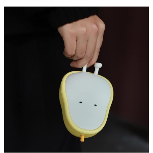 Night Lights for Kids USB Rechargeable Lamps, BPA-free ABS+Silicone Bedside Lamp for Breastfeeding,Color Changing, Yellow Pear
