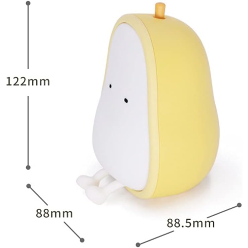 Night Lights for Kids USB Rechargeable Lamps, BPA-free ABS+Silicone Bedside Lamp for Breastfeeding,Color Changing, Yellow Pear