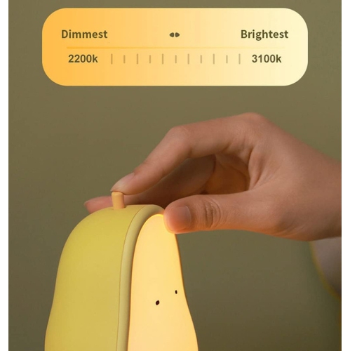 Night Lights for Kids USB Rechargeable Lamps, BPA-free ABS+Silicone Bedside Lamp for Breastfeeding,Color Changing, Yellow Pear