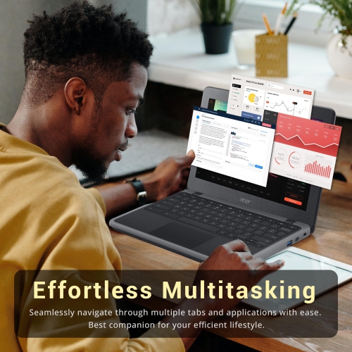 Refurbished - Acer Chromebook 11.6" HD Laptop, Intel Celeron N3350 Processor, 32GB eMMC, 4GB RAM, Intel HD Graphics 500, HD Webcam, Chrome OS, Black