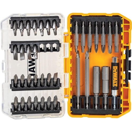 DEWALT 37- Piece Screwdriving Bit Set With Square Recess Mix, Hardened Steel Hex Shank