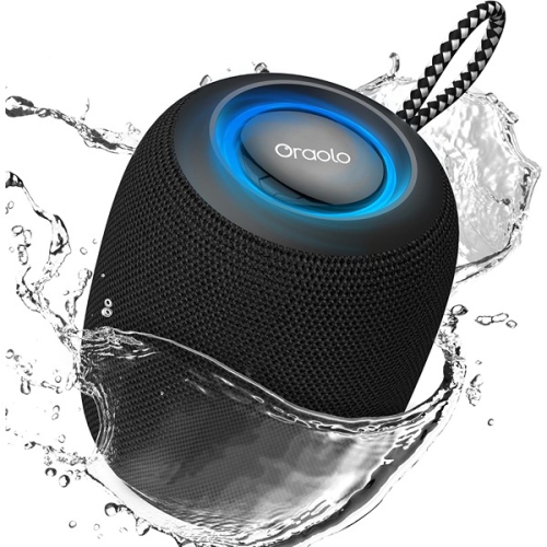 Oraolo – haut-parleur portatif étanche Bluetooth 9 x 9 x 11&nbsp;cm avec audio immersif 15&nbsp;W noir