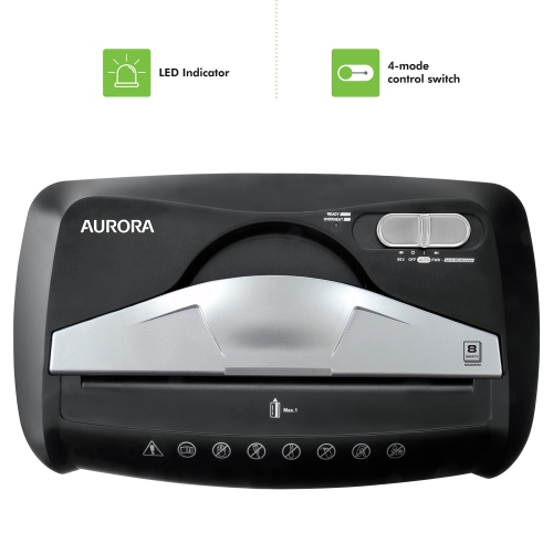 High Security Paper and Credit Card Shredder with 3.7-Gallon Wastebasket, 8-Sheet Cross-Cut with Basket