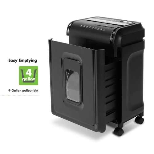 Professional 12-Sheet Crosscut Paper and CD/Credit Card Shredder with Pullout Basket for Office Use