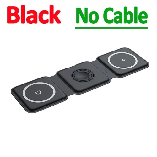NONE  15W 3 In 1 Magnetic Wireless Charger for Iphone 15 14 13 Apple Watch Airpods Fast Charging Dock Station Foldable Stand Charge No Cable In White