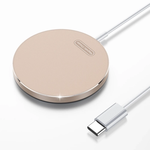 NONE  Magnetic Wireless Charger for Iphone 15 14 13 12 11 Pro Xs Max Mini X Xr Induction Fast Wireless Charging Pad for Airpods Pro 2 In Gold
