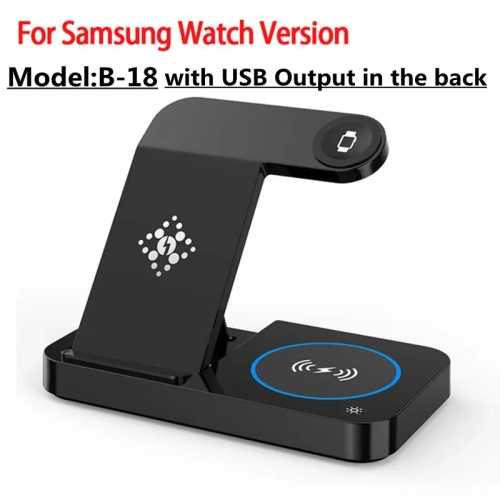 NONE  30W 4 In 1 Wireless Charger for Iphone Samsung S20 S21 Samsung Galaxy Watch 8 7 6 Active 3/4 Foldable Fast Charging Dock Station for Samsung