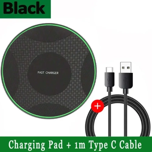 NONE  100W Wireless Charger Pad Stand for Iphone 15 14 13 12 11 X Xr Samsung S22 S21 Xiaomi Phone Chargers Fast Charging Dock Station, Black2
