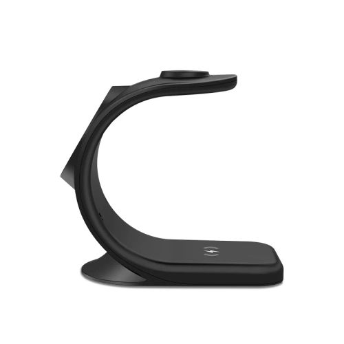 NONE  New Magnetic 3 In 1 Wireless Charger for Smart Phone/12 5-15W Wireless Charging Station for Watch/earphones Phone Holder/bracket In Black