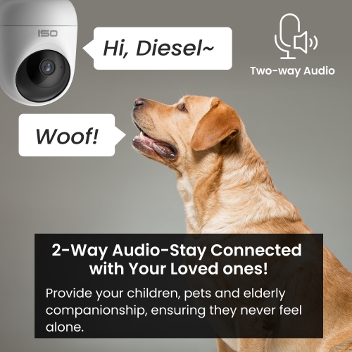 OSI Smart Indoor Wi-Fi Mini PTZ Security Camera - Auto Motion Tracking, Motion Detection, 2-Way Audio, Night Vision, Remote Access, Alexa & Google