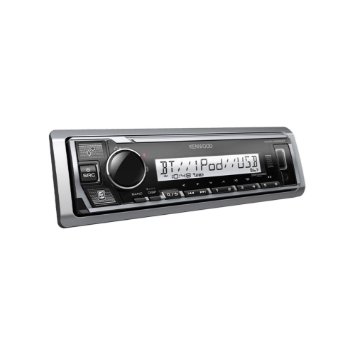 Kenwood KMR-M332BT Marine Digital Media Receiver with KFC-1653MRW 6.5" Speakers and Bonus Zagg Cleaner