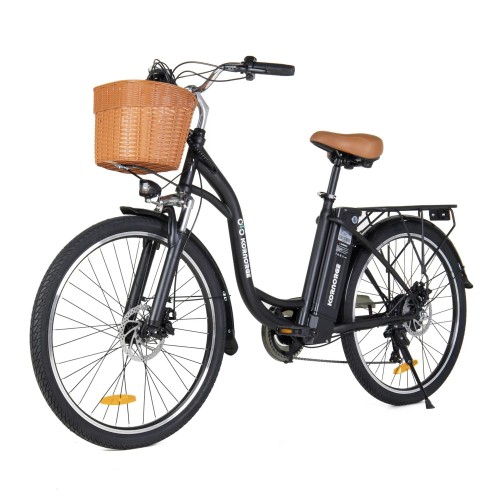 KORNORGE  " C6 Electric Bike, 26"" City Commuter E-Bike With 350W Motor, Led Headlight, Shimano 7-Speed, 3 Modes, 15.5 Mph Max Speed"