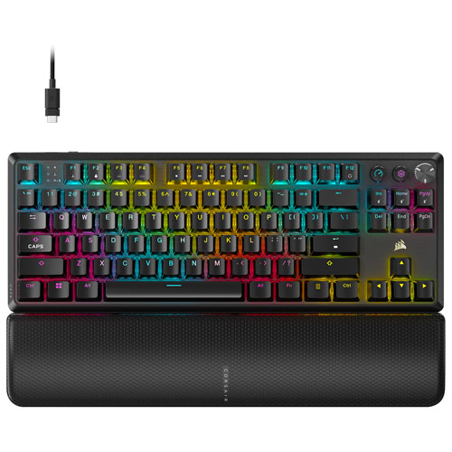 Clavier de jeu mécanique sans pavé numérique rétroéclairé sans fil à touches mécaniques linéaires Red K70 CORE de Corsair - Noir - Exclusivité Best