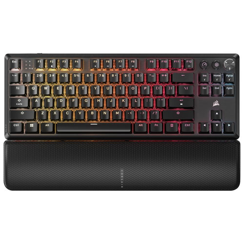 Clavier de jeu mécanique sans pavé numérique rétroéclairé sans fil à touches mécaniques linéaires Red K70 CORE de Corsair - Noir - Exclusivité Best