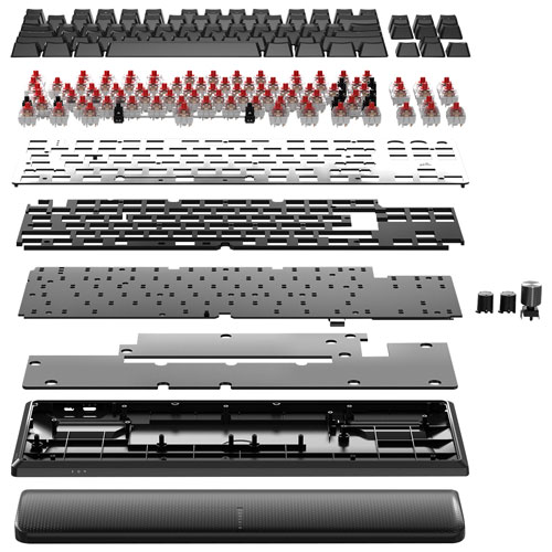 Clavier de jeu mécanique sans pavé numérique rétroéclairé sans fil à touches mécaniques linéaires Red K70 CORE de Corsair - Noir - Exclusivité Best