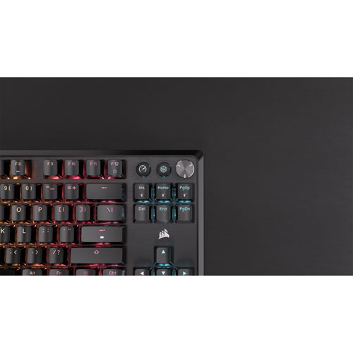 Clavier de jeu mécanique sans pavé numérique rétroéclairé sans fil à touches mécaniques linéaires Red K70 CORE de Corsair - Noir - Exclusivité Best