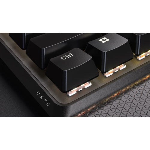 Clavier de jeu mécanique sans pavé numérique rétroéclairé sans fil à touches mécaniques linéaires Red K70 CORE de Corsair - Noir - Exclusivité Best