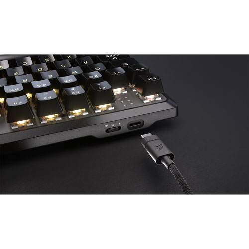 Clavier de jeu mécanique sans pavé numérique rétroéclairé sans fil à touches mécaniques linéaires Red K70 CORE de Corsair - Noir - Exclusivité Best