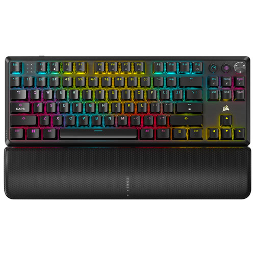 Clavier de jeu mécanique sans pavé numérique rétroéclairé sans fil à touches mécaniques linéaires Red K70 CORE de Corsair - Noir - Exclusivité Best